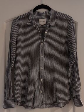 Steven Alan Navy & White Striped Button-Down Shirt